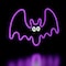 15" Purple LED Neon Style Purple Bat Halloween Window Silhouette